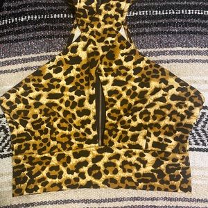 Open front leopard top